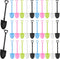 AUEAR 100 Pack Colorful Mini Shovel Shape Disposable Plastic Spoons for Ice Cream and Dessert