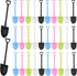 AUEAR 100 Pack Colorful Mini Shovel Shape Disposable Plastic Spoons for Ice Cream and Dessert