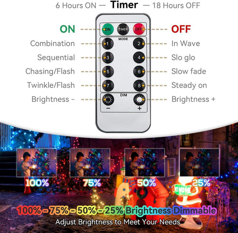 33ft 100 8 ITICdecor Christmas String Lights LED Battery Fairy Lights for Indoor Outdoor Waterproof with Remote Control