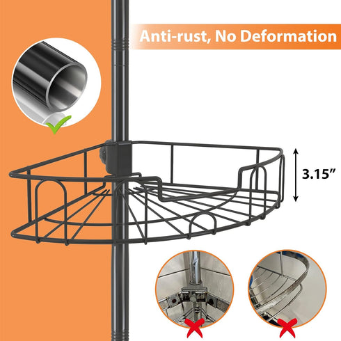 39-125 Inch Countertop YeYeBest Shower Organizer Caddy, Home Decor Organization and Storage for Bathroom Corner Shelves