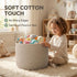 65L JMvicyroam Extra Large Blanket Basket for Living Room - Woven Cotton Rope Laundry Hamper with Reinforced Handles