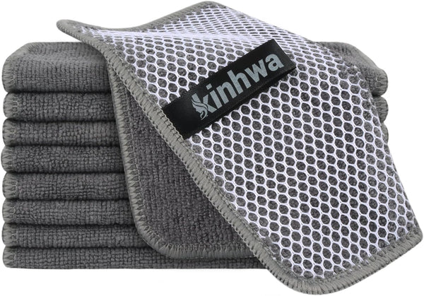 KinHwa Kitchen Washcloths for Dishes Absorbent Microfiber Dish Cloths Quick Dry Dish