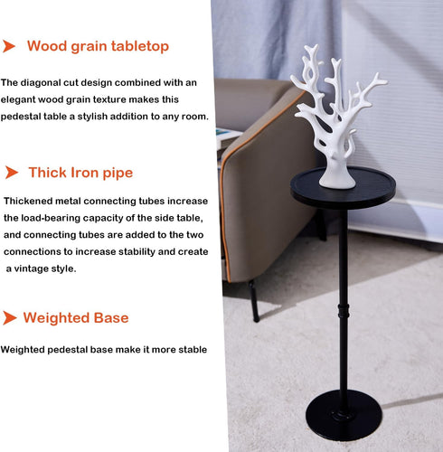 Tall Side Table, Small Round Side Tables, Drink Stand Pedestal Side Table, Accent Martini Coffee Tables, Corner Sofa
