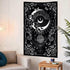 Riyidecor Gothic Vertical Tapestry, Wiccan Witch Wall Hanging Moon Tarot 30Wx50H Inch, Black White Aesthetic Decor