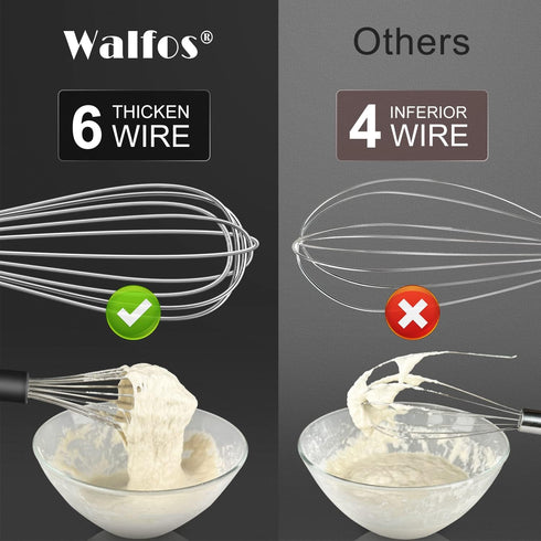 Stainless Steel Wire Whisk Set - 3 Packs (7"+9"+11") Balloon Whisk, Thick Wire Wisk & Strong Handles for Cooking,