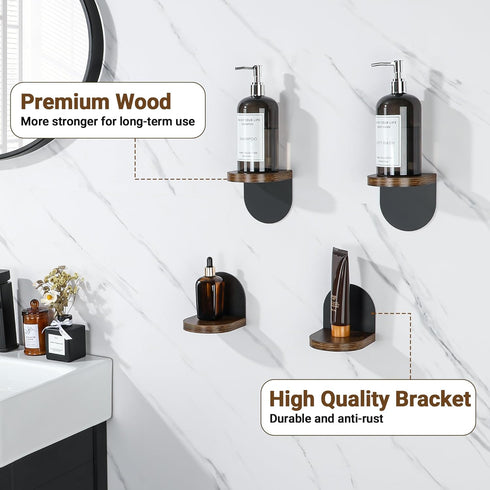 4 4 Inch 4 SAYAYO Small Floating Shelves for Wall Storage, x Adhesive Wall Shelves for Bedroom Decor, Mini Display Wood
