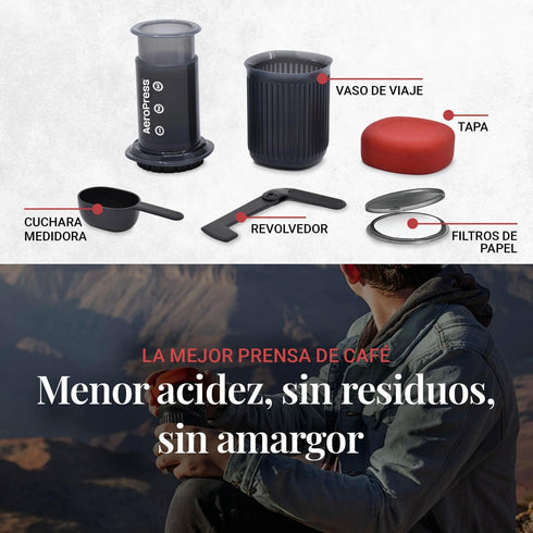 2 AeroPress Go, Extra Small Portable Coffee Maker Kit, Travel, Hiking & Camping, All-in-One French Press, Pour-Over
