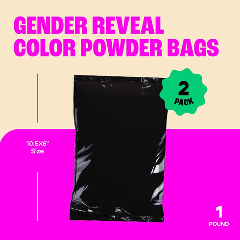 1 lb Chameleon Colors Pink Powder Gender Reveal Kit - Blackout Kit, Two Bags, Vibrant Color, Not Visible Through Bag