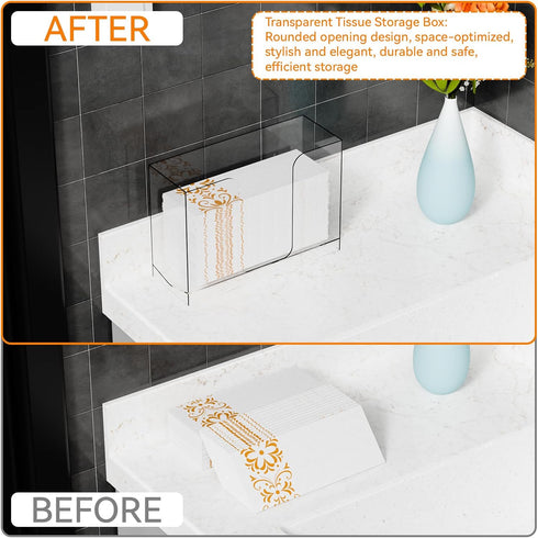 Bathroom,Home,Counter Dispenser,1 Cq acrylic Multifold Paper Towel Dispenser & Box for Top and Kitchen,Clear Guest
