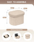 16.14 Inches B FSOBEIIALEO Storage Ottoman for Dorm Room, Boucle Folding Storage Ottoman Foot Rest, Small Collapsible