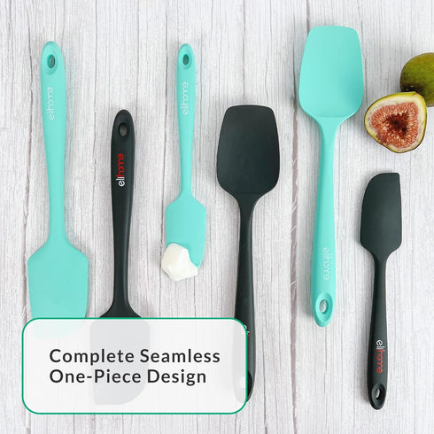 Chef Series 3 Piece Silicone Spatula Set - 600°F Heat Resistant Kitchen Scrapers for Cooking, Green