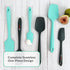 Chef Series 3 Piece Silicone Spatula Set - 600°F Heat Resistant Kitchen Scrapers for Cooking, Green