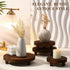 4 5/6/7/8 Inch(Brown) Geetery Pcs Wooden Risers for Display Wood Pedestal Stand Mini Tray Stand Round Wooden Pedestal