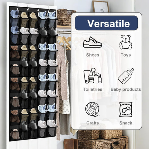 Siolviento 40 Over the Door Shoe Organizer - Large Breathable Mesh Pockets, Space Saving Hanging Shoe Organizer