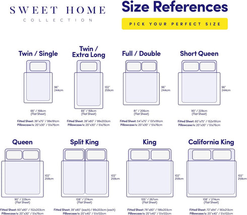 1500 Supreme Collection Twin XL Sheet Sets, Lavender, 3 Piece Bed Sheets and Pillowcase Set