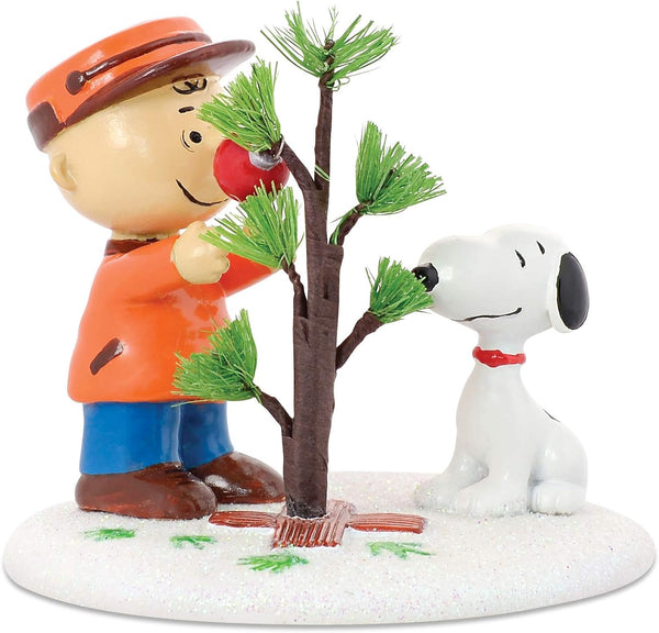 Department 56 Peanuts Charlie Brown & Snoopy The Perfect Tree Figurine, 2.76 Inch