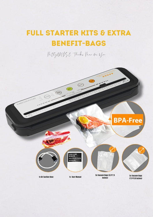 MegaWise Powerful and Compact Vacuum Sealer Machine in Silver