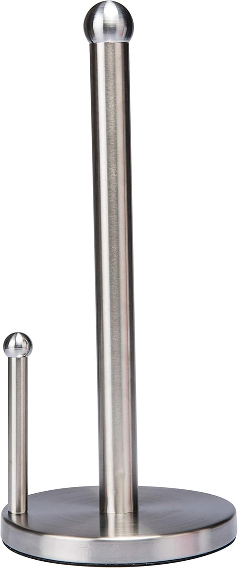Kitchen Details Countertop Single Tear Paper Towel Holder, Free Standing with Weighted Bottom, Stainless Steel