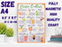 Classic Cocktails Recipes Magnetic Chart A4 Format - Kitchen Pub Wall and Fridge Decor