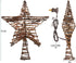 Rattan 3D Star Tree Topper, 12" Rustic Rattan Star with Built-in 10-Bulb String Lights for Christmas Decoration