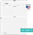 321Done Recipe Paper 8.5x11 White, 50-Pack, Made in USA, Full Page Blank Recipe Paper to Write in Your Own Recipes, Minimalist Letter Size Refill Pages for Recipe Binder, Recipe Box, Recipe Organizer