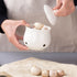 12 OZ Garlic Keeper with Lid, Porcelain Container for Countertop (White 12 OZ)