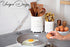 Large 7.5"+5.5" Elegant Ceramic Utensil Holder for Countertop, Cooking Utensils Organizer for Spatula, Large Utensils Crock for Kitchen Counter, Kitchen Decor, set of 2, White