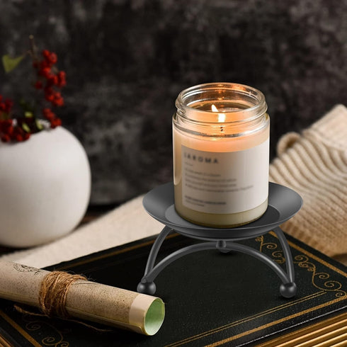 Pillar Candle Holder Set of 3, Black Iron Candle Stand, Candlesticks for Party Wedding Table Home Decoration
