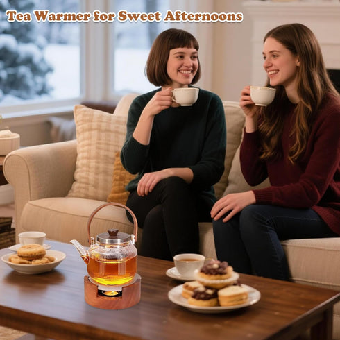 3 Teapot and Food Warmer, Portable Food Warmer for Camping and Traveling, Upgrade to Candles to Increase The Heat
