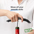 Vintorio Professional Waiters Corkscrew - Wine Key with Ergonomic Rubber Grip, Beer Bottle Opener, Foil Cutter (1 Pack)