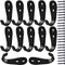 MsBong 12 Pcs Black Coat Hooks for Wall, Heavy Duty Wall Mounted Hooks for Coats, Key, Towel, Bags