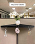 3 (1 Pack) Metal Cubicle Corner Shelf with Hooks for Office Fabric Walls, Hanging Organizer Shelves for Keys and Office