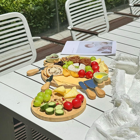Charcuterie Boards Gift Set: Bamboo Cheese Board Set - Unique Gifts for Mom, Housewarming, Wedding, Bridal Shower