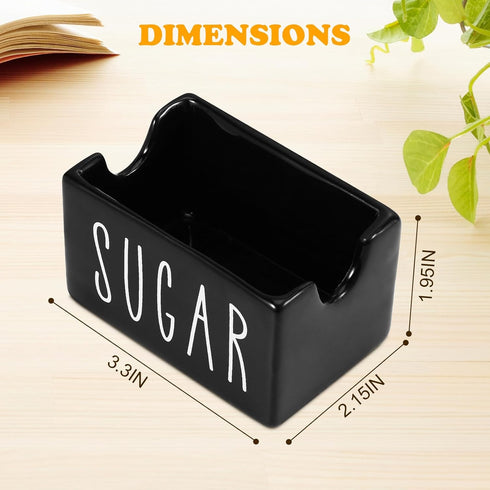 Packet Ceramic Sugar Holder for Coffee Bar, Caddy, Container, Dispenser, Organizer for Table, Office, Hotel, Restaurant
