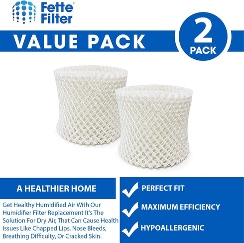 Fette Filter - Filter C Humidifier Wicking Replacement Filter Compatible with Honeywell HC-888 HC-888N for Series HCM-890 HEV-320 and Duracraft DCM200 DH890 DCM891 Series 2-Pack.