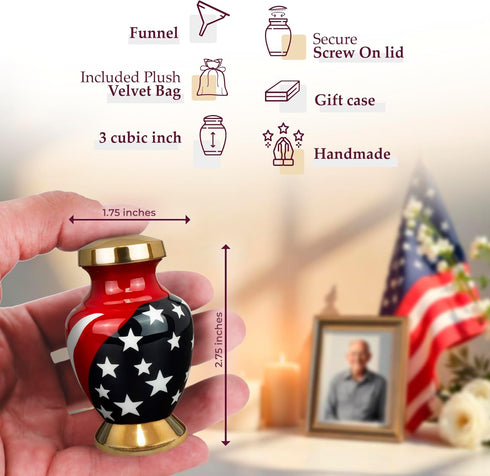 Trupoint Memorials Small Urns for Human Ashes, Military Decorative Mini Cremation Urn for Veteran Adult Men and Women