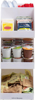 Mind Reader Coffee Tea Utensil and Condiment Station, Countertop Organizer for Kitchen, 6"L x 9"W x 16"H, White