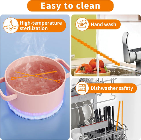 Cabipeove 2Pcs 9.84in 9mm&6mm Silicone Straw Cleaner Brush, Reusable Straw Cleaner with Bendable Steel Core, Extra Long