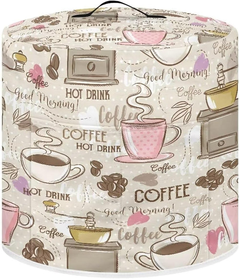 Coffee Print Dust Cover for 6 Quart Electric Pressure Cooker, Rice Cooker, Kitchen Decorative Air Fryer Protective Bag