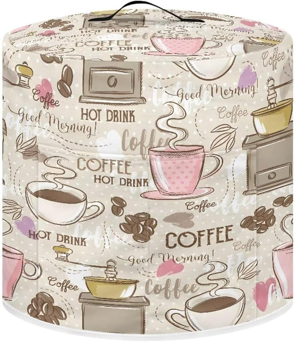 Coffee Print Dust Cover for 6 Quart Electric Pressure Cooker, Rice Cooker, Kitchen Decorative Air Fryer Protective Bag