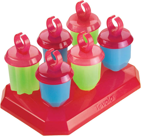 Tovolo Jewel Rings Popsicle Molds with Sticks (6-Pack) - Vivid Violet, Reusable Ice Pop Maker & Stand