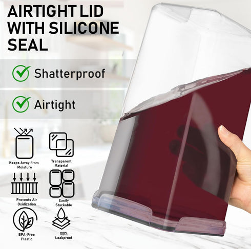 8.5L/287Oz (2 WHITE FEATHER SUPPLIES Extra Large Airtight Food Storage Containers PC) with Lids, Kitchen and Pantry