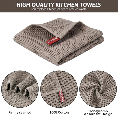 6 Pack Sets,100% Dishes,12x12 Inches, Nialnant Kitchen Towels and Dishcloths Cotton Soft Absorbent Quick Drying Dish