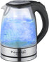Megachef Stainless Steel Light Up Tea Kettle, 1.7L Clear Glass