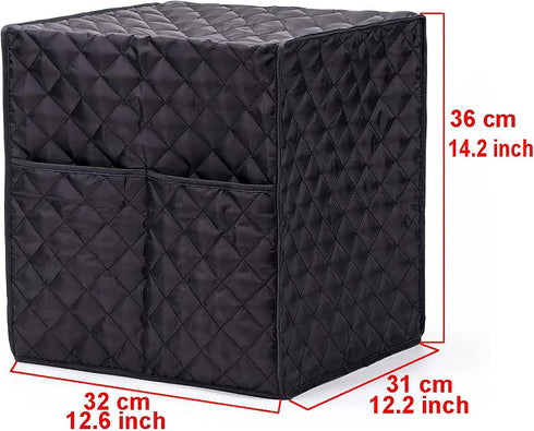 AOZBZ Coffee Maker Cover, Waterproof Cotton Cloth Dust Cover with 2 Storage Bags, Washable, Black
