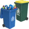 Wiosi Mini Garbage Trash Pen Holder for Desk, Tiny Recycle Bin Pencil Holder Green & Blue, Pack of 2 for Office