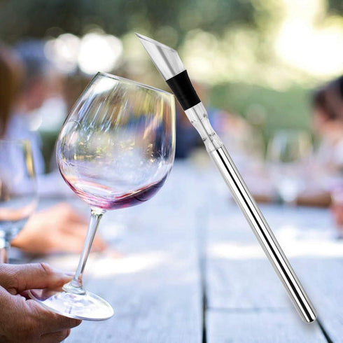 3 in 1 Wine Chiller - Stainless Steel Wine Bottle Cooler Stick with Aerator & Pourer for Whiskey Cocktails, Beers
