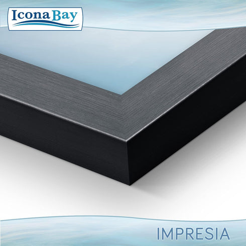 Icona Bay 5x7 Picture Frame Set - Black, 10 Pack, Simple Modern Design with Table Top Kickstand & Wall Hanging Hooks