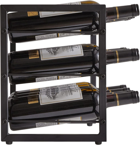 IBUYKE Stackable Wine Rack | 3 Tier Wine Storage Shelf for 12 Bottles | Inserts for Cabinet, Countertop, Pantry, Bar