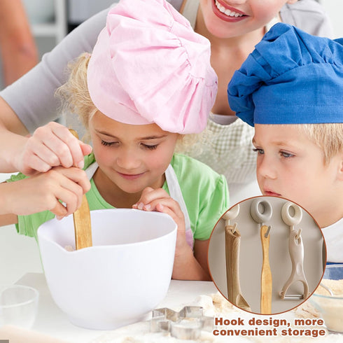 2Pcs Wooden Spatula for Cooking, Sourdough Spurtles Kitchen Tools with Hanging Holes for Dough Stirring